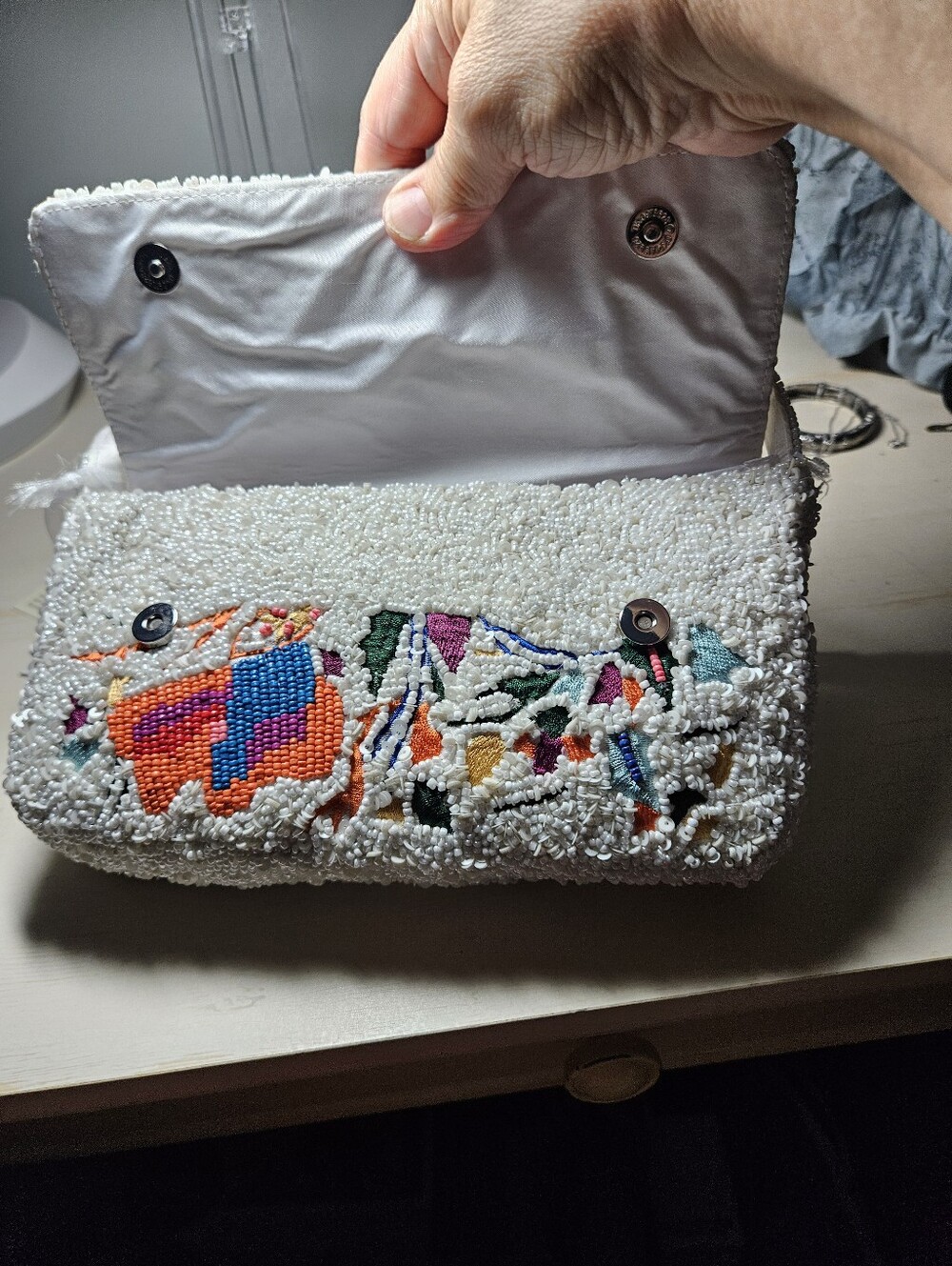 NWT Handcrafted in India Viral Beaded Floral Shoulder Bag – Boutique Style - Picture 5 of 7